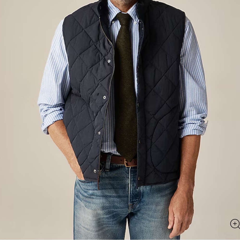 J. Crew Black Quilted Vest